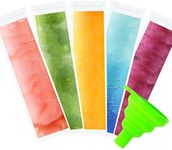 LOMIMOS 100PCS Recyclable Ice Popsicle Mold Bag,BPA Free Freezer Tubes With Zip Lock Seal Funnel for Healthy Snack Yogurt Stick Juice Fruit Smoothies Ice Candy Pops Family Party(8.6"x2.3")