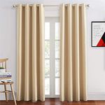 JUPON Thermal Insulated Extra Wide Blackout Curtains for Bedroom/Darkening Curtains for Living Room, Pack of 1pc (54 x 84 inch - Beige)