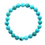 Ouubuuy Blue Turquoise Crystal Beads Bracelet 8mm Natural Gemstone Beaded Bracelets Healing Crystal Bracelet for Women Mothers Day Gifts