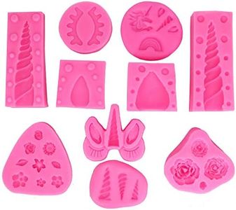 YuBoBo Unicorn Silicone Mold Unicorn Molds 10 PCS Horn Ears and Eyelash Cake Topper Molds 3D Unicorn Cake Mold Set Fondant Cake Decoration Molds For Birthday/Party Cake Decoration Made (10 PCS)