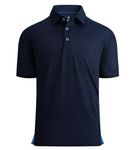 Alex Vando Mens Golf Shirt Moisture Wicking Quick-Dry Print Performance Polo Shirts for Men, Black Dots, Medium