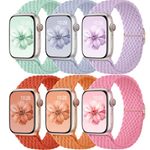 Braided Solo Loop for Apple Watch Band 46mm 42mm 40mm 41mm 38mm 44mm 45mm 42mm Ultra/2 49mm Men/Women,Stretchy Nylon Sport Wristband Strap for iWatch Bands Series 10/9/8/7/6 5/4/3/SE 44 45 41 40 mm