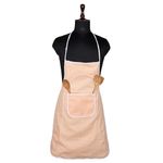 Kuber Industries Kitchen Apron | Kitchen Dress for Women | Cooking Apron for Men | Apron for Chef | Apron for Restaurant | Waterproof Apron | Front Pocket Cooking Cloth | Dot | Peach