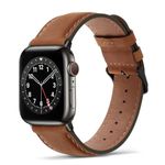 Tasikar Compatible with Apple Watch Strap 49mm 46mm 45mm 44mm 42mm Genuine Leather Replacement Bracelet Strap Compatible with Apple Watch Ultra 2 Ultra SE 2 SE Series10 9 8 7 6 5 4 3 2 1, Light Brown