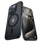 UNBREAKcable Magnetic Case for iPhone 15 Pro, [Compatible with MagSafe] [Non-Slip Grip] [Anti-Fingerprint] Translucent Matte Back & Soft TPU Bumper with Airbag Corners for iPhone 15 Pro 6.1" – Black