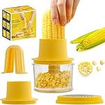 Corn Peeler,Multifunction Corn Thresher 4 in 1 Stainless Steel Stripping Tool Shucker,Corn Stripper Peeler with Bowl,For Ginger Grater/Carrot Planer/Potato Planer,Seamless,No Splatters,More Solid