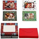 BELLE VOUS 36 Pack Christmas Photo Card - Personalised Christmas Photo Frame Greeting Card For 6 x 4 Inch Photo with Envelopes - Photo Insert Card For Family & Friend