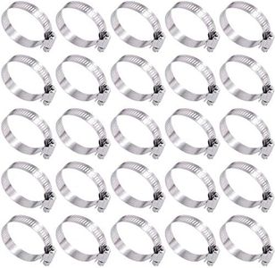 Swpeet 25Pcs 1-2inch (27-51mm) Hose Clamp 304 Stainless Steel Adjustable Range Worm Gear Hose Clamp Fuel Line Clamp Perfect for Plumbing, Automotive and Mechanical Applications