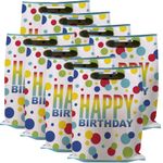 Rainbow Spots Birthday Loot Bags (17cm x 27cm) - Vibrant & Eco-Friendly Goodie Bags - Perfect for Kids' Parties & Colorful Themed Celebrations - 8ct