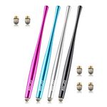 ELZO Stylus Pen 4 Pieces Stylus Pen Universal Touch Pen 100% Compatible with All Tablets Touchscreen iPhone iPad Samsung Surface Huawei Chromebook (Black, Silver, Light Blue&Rose Red)