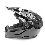 Woljay Carbon Fiber Off-Road Full Face Motorcycle Helmet Racing Helmets Motocross ATV Glass Black (Transparent, XX-Large)