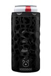 Hooch|Hog Slim Can Cooler Stainless Steel for 12 oz. Skinny Cans | 3x Insulated Beer Can Holder for Michelob Ultra, White Claw, Truly & Redbull (Black Leopard)