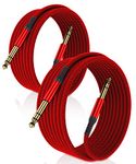 Elebase 1/4 Inch TRS Instrument Cable 20ft 2Pack,Straight 6.35mm Male Jack Stereo Audio Interconnect Cord,6.35 Balanced Line Compatible for Electric Guitar,Bass,Keyboard,Mixer,Amplifier,Amp