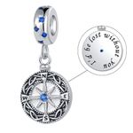 LSxAB Compass Charm for Mom Sister Friend I'd be Lost Without You Compatible with Pandora Charms Bracelets