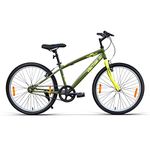 VECTOR 91 Topgun 24T Single Speed 13.5 In Frame Mountain Bike For Unisex-Adult ( Army Green , Ideal For: 9 To 11 Years , Brake: V Brake ), Rigid