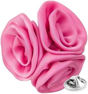 Vittorio Vico Premium Trio Cluster Flower Lapel Pin - Formal Brooch, Boutonniere for Men (Pink)