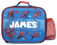 Marvel Personalised Spiderman Children’s Lunch Bag - Superhero Insulated Lunch Bag for Kids - School Lunch Bag for Boys & Girls - Spiderman Lunch Bag, Blue