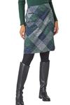 Roman Originals Skirt for Women UK - Ladies Brushed Short Stretch Smart Casual Work Office Meeting Mini Straight Fitted Bodycon Jersey Pull On Soft Checked Elasticated Waist - Green Navy - Size 16