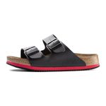 Birkenstock Professional Arizona, Unisex-Adult Mules, Black (black Ls Black/red), 9.5 UK