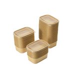 50 pcs X 750ml Kraft Food Containers with PP Lids Rectangular Takeaway Box, Kraft Paper Salad Box, Take Out Salad Box, Oil and Water Resistant, for Takeaway, Fitness Lunch, Salad (Case of 50)