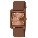 CRESTELLO Brown Silicone Strap Analog Wrist Watch for Men (Brown Dial) | CR-G032SLC-BRWN