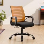 Green Soul Atom | Ergonomic Office Chair for Home & Office | 15 Months Warranty | Comfortable & Spacious Seat | Rocking-tilt Mechanism | Heavy Duty Metal Base (Black & Orange)