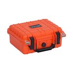 MEIJIA Portable All Weather Waterproof Protective Hard Case,Camera Case with Customizable Fit Foam,Fit Use of Drones, Camera, Equipments, 10.62inchx9.68inchx 4.87inch (Orange)