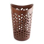 CELLO Flexi Multipurpose Plastic Laundry Basket / Bucket/ Storage Organizer | Lightweight & Carry handles | Brown