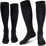 CAMBIVO Compression Socks for Women & Men 2 Pairs, Flight Socks Compression Stockings Running Socks for Calf & Ankle Support, Sports, Flying, Maternity Pregnancy, Nurses, Travel