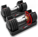 Keppi Adjustable Dumbbells Set-25lb Pair Dumbbells with Anti-Slip Metal Handle for Exercise & Fitness Fast Adjust Weight for Full Body Workout Fitness…