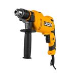 JCB PROFESSIONAL 710W,13 mm Impact Drill with 2-Mode Operation, Lock on switch & Depth gauge | TPR grip | JCB Impact Drill for Walls Concrete, Stone, Brick, Metal, and Wood. (JCB 710W Impact DrillL