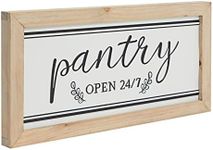 Farmlyn Creek Wooden Rustic Farmhouse Kitchen Signs Wall Decor, Pantry Open 24/7 (16 x 8 In)