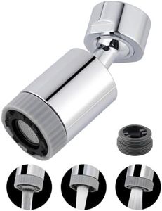 Hygie Rinse 3 Mode Aerator, Kitchen Sink Sprayer Attachment 360 Swivel Bathroom Extender, With 55/64 Inch Female Thread, Included 15/16 Inch Male Faucet Adapter, Chrome