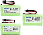 Kastar 3-Pack AAX2 2.4V 1600mAh MSM Plug Ni-MH Rechargeable Battery for Uniden BT1007 BT-904 BBTY0700001 CEZAi2998 DCX150 DECT1500 D1484 Panasonic HHR-P506 Home Handset Telephone (Check Model Down)