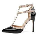 HECATER Ankle Strap Heels for Women