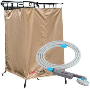 KickAss Fold Out Shower Tent & Change Room with Rechargeable Portable Lithium Shower