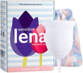 Lena Sensitive Menstrual Cup, Soft Reusable Period Cup, Tampons,Period Underwear and Menstrual Pads Alternative, Feminine Care, FSA Eligible, Silicone Menstrual Cups, Made in USA, Large, Clear
