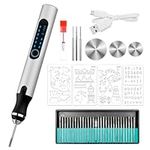 OneNine USB Rechargeable Engraving Pen, Mini Engraver Pen for All Materials, Professional Etcher Engraver Tool, Portable DIY Rotary Engraver for Jewelry Wood Glass Stone Carving (Silver)