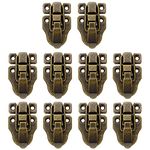 Hasp Lock, BESUNTEK 10 PCS Bronze Tone Retro Style Metal Duckbilled Box Buckle Luggage Lock Toggle Latch Catch for Wooden Case Boxes