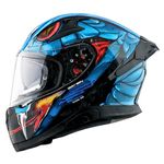 Axor X Altor Apex Venomous Smart Helmet – Bluetooth, High-Impact, Scratch-Resistant Visor, Sensor- Black Blue, L