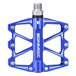 BONMIXC Flat Road Bike Pedals Lightweight MTB Pedals Sealed Bearing Mountain Bicycle Pedals 9/16" (Blue2)