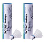 Yonex Mavis 2000 Nylon White Badminton Shuttlecock (2 Tubes pkg)
