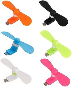 PCTC 6PCS Type C Mini Phone Fan Type C for Samsung Galaxy S24 / S23 / 23 Ultra/ 24 Ultra, Compatible with Apple iPhone 15/15 Pro /15 Pro Max, for Moto Razr 40 Ultra /g54/Edge S Pro/Razr 40