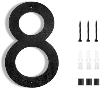 8 Inch House Numbers for Outside Modern | Large Floating Black House Numbers | Address Numbers/Door Garage Gate |911 Visibility Signage (8)