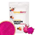 Freeze Dried Dragon Fruit Powder 250g - Finely Milled Dehydrated from Frozen Pink Pitaya Powder - Edible Tropical Powder for Cakes, Desserts, Ice Cream, Porridge Oats - Red Dragon Fruit Baking Powder