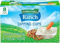 Hidden Valley Original Ranch Dipping Cups, Topping and Dressing To Go Cups, 1.5 Ounces Each, 8 Count (Package May Vary)