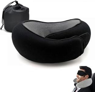 Travel Neck Pillow, Portable Airplane Travel Pillow, Velcro Memory Foam Neck Pillow, 360 Degree Comfort and Breathability