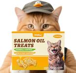 Wellix 16oz/450g Cat Treats for Indoor Cats - Salmon Oil Flavor Cat Biscuits - Healthy Kitten Snacks for Cats Grass & Salmon - Joint Support & Healthy Skin