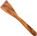 Olive Wood Spatula 12 Inch - Flat Wooden Turner for Non Stick and Cast Iron Pans – Safe and Natural for Kitchen and Cooking