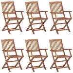 vidaXL 6 Pcs Outdoor Folding Chairs Solid Acacia Wood